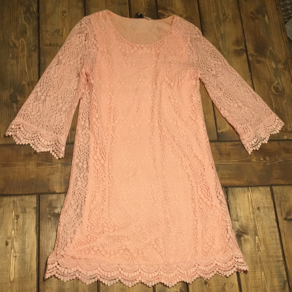 H&M blush crochet dress
